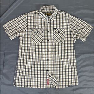 Dixxon Flannel Co Bamboo Plaid Short Sleeve Button Up Men’s L